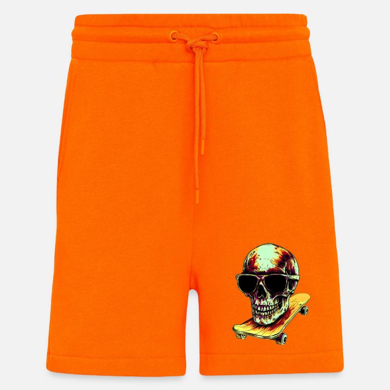 Totenköpfe Skateboard - Shorts - made by SPREAD - SUNSET ORANGE