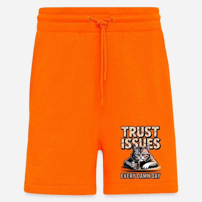Trust Issues Cat - Shorts - made by SPREAD - SUNSET ORANGE