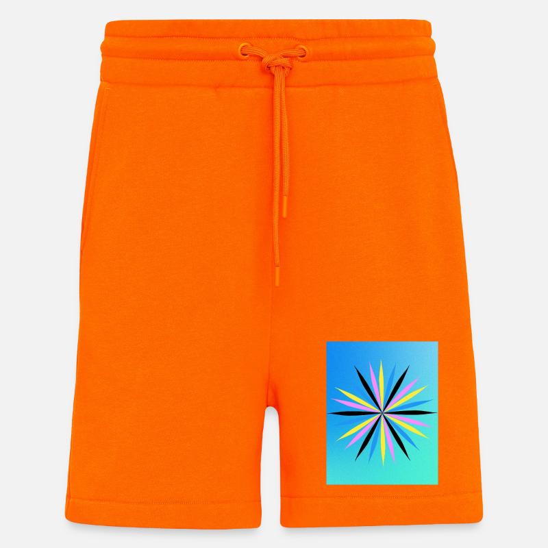 Lebendiges geometrisches Starburst-Design - Shorts - made by SPREAD - SUNSET ORANGE