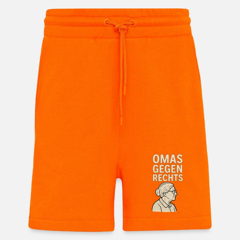 Anti-Rechts Statement Omas gegen rechts - Shorts - made by SPREAD - SUNSET ORANGE