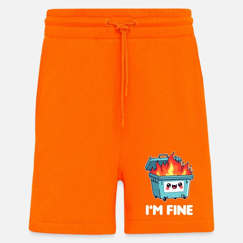 Kawaii Brennender Mülleimer - Shorts - made by SPREAD - SUNSET ORANGE