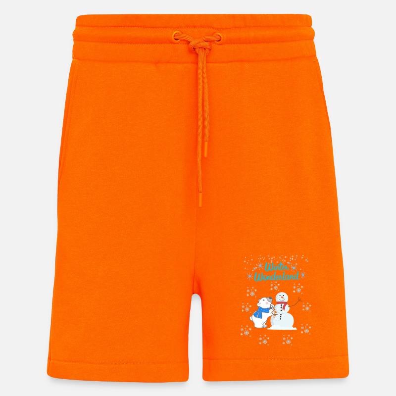 Eisbär & Schneemann - Shorts - made by SPREAD - SUNSET ORANGE
