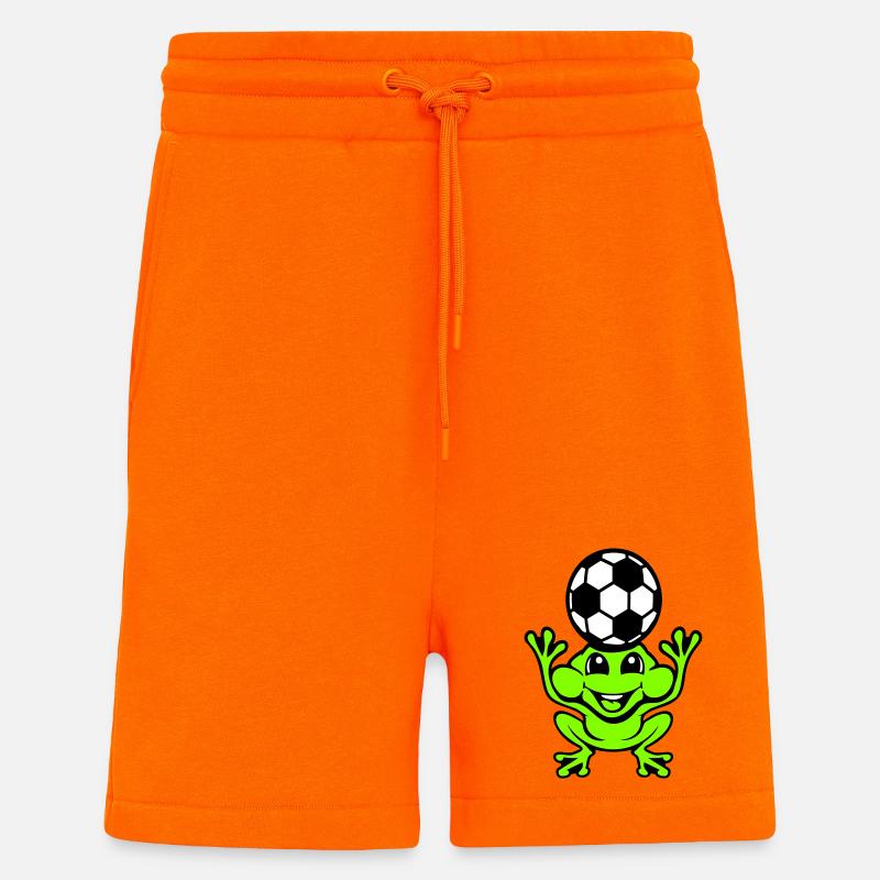Frog Soccer Header Ball Playing Toad - Shorts - made by SPREAD - SUNSET ORANGE