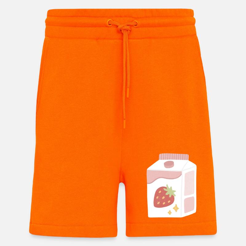 Erdbeer-Milch-Box-Illustration - Shorts - made by SPREAD - SUNSET ORANGE