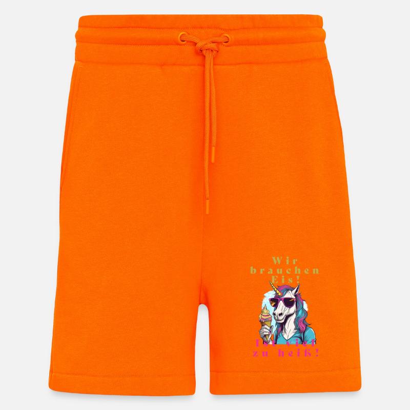 Einhorn Eis vs. Hitze - Shorts - made by SPREAD - SUNSET ORANGE