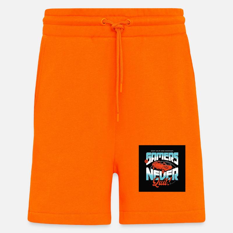 Gamers Never Quit Controller - Shorts - made by SPREAD - SUNSET ORANGE