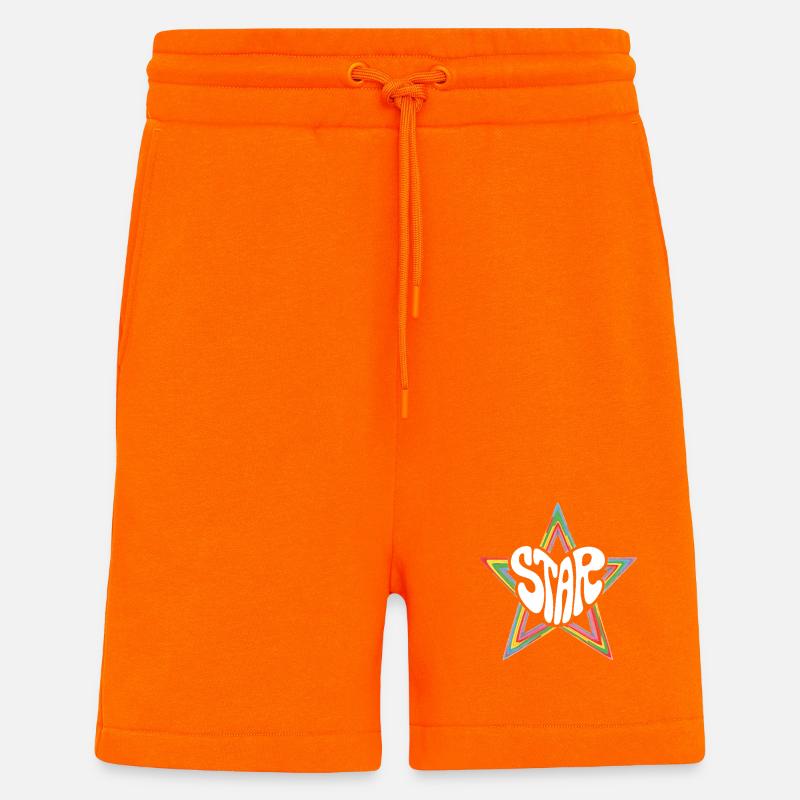 Space Star Psychedelic Rainbow - Shorts - made by SPREAD - SUNSET ORANGE
