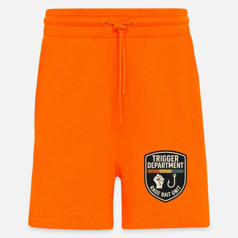 Trigger Department Rage Bait Patch, Lustig - Shorts - made by SPREAD - SUNSET ORANGE