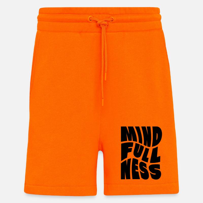 Conception de logo Mindfullness - Short bio décontracté fabriqué en UE - SUNSET ORANGE