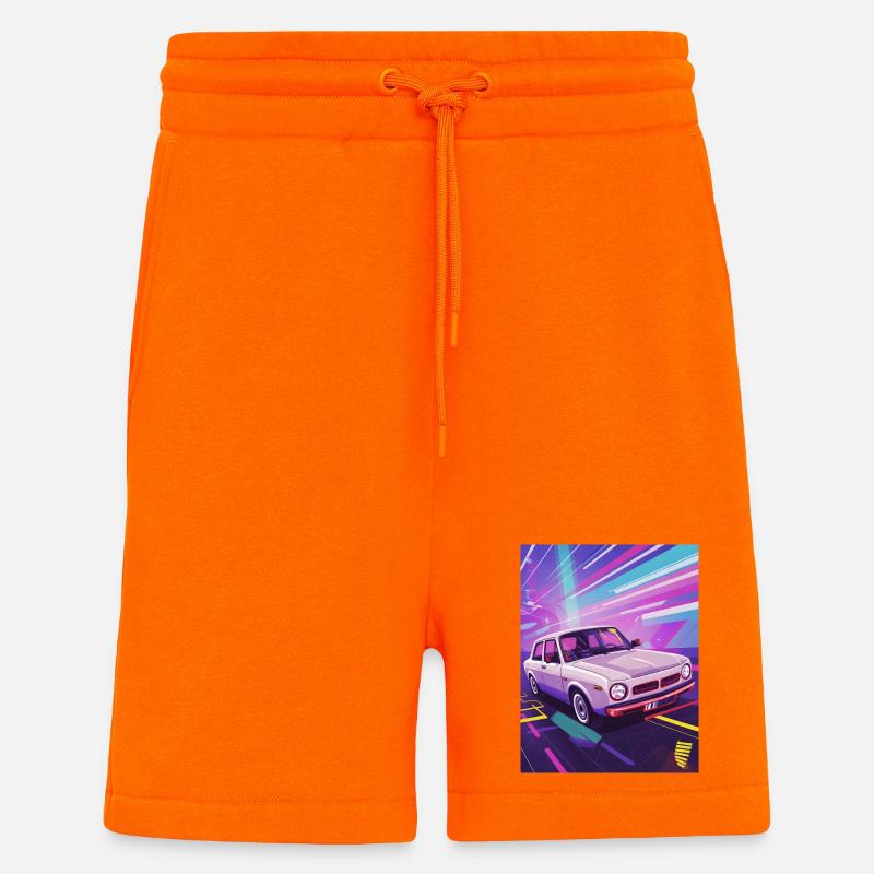 Synthwave Auto im Retro-Stil - Shorts - made by SPREAD - SUNSET ORANGE