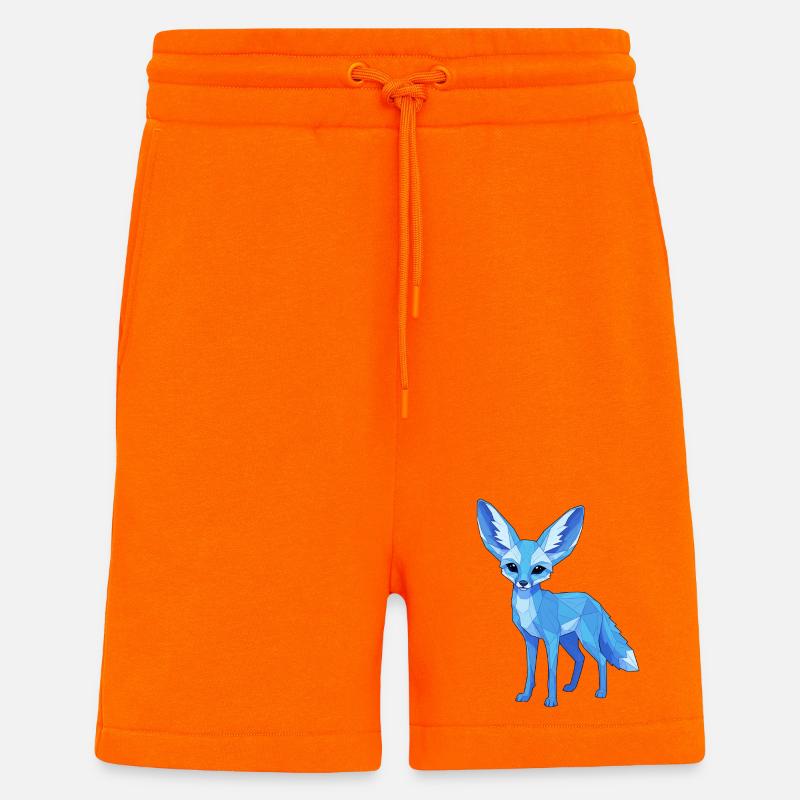 Blue Geometry Fox - Shorts - made by SPREAD - SUNSET ORANGE