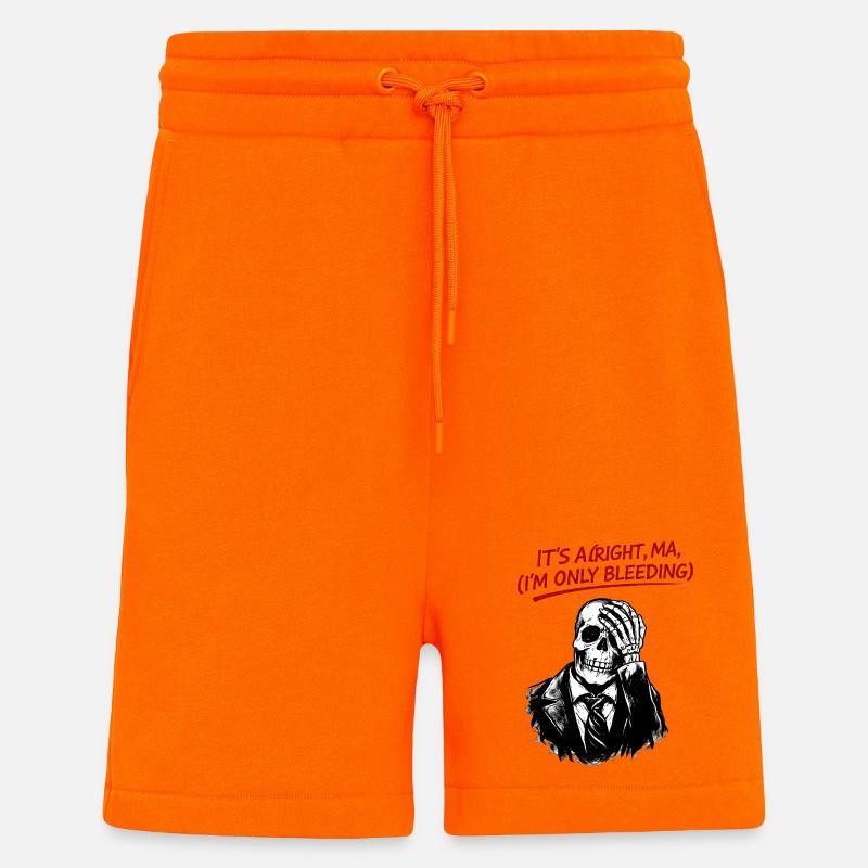 Skelett im Anzug mit rotem Text - Shorts - made by SPREAD - SUNSET ORANGE
