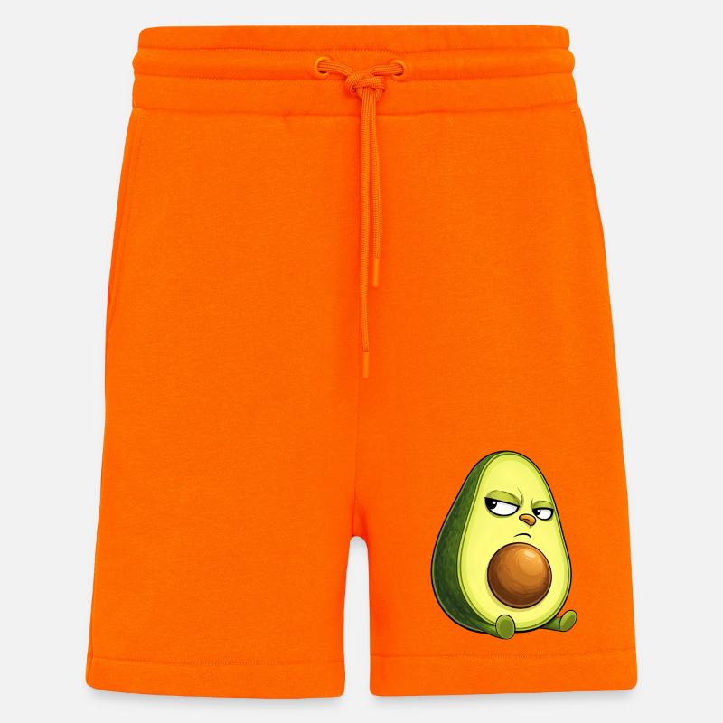 Coole Avocado mit Sonnenbrille skeptischer Blick - Shorts - made by SPREAD - SUNSET ORANGE