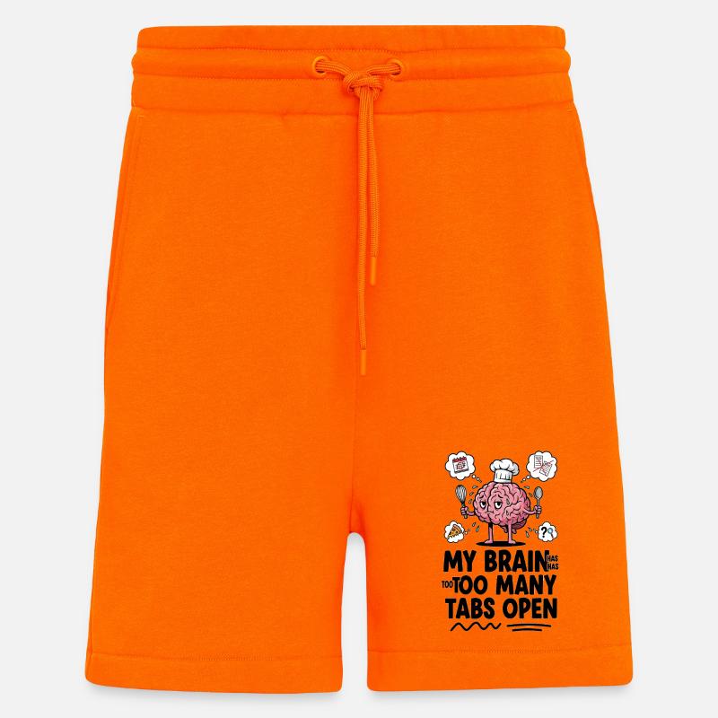Brain Chef : trop d’onglets ouverts - Short bio décontracté fabriqué en UE - SUNSET ORANGE
