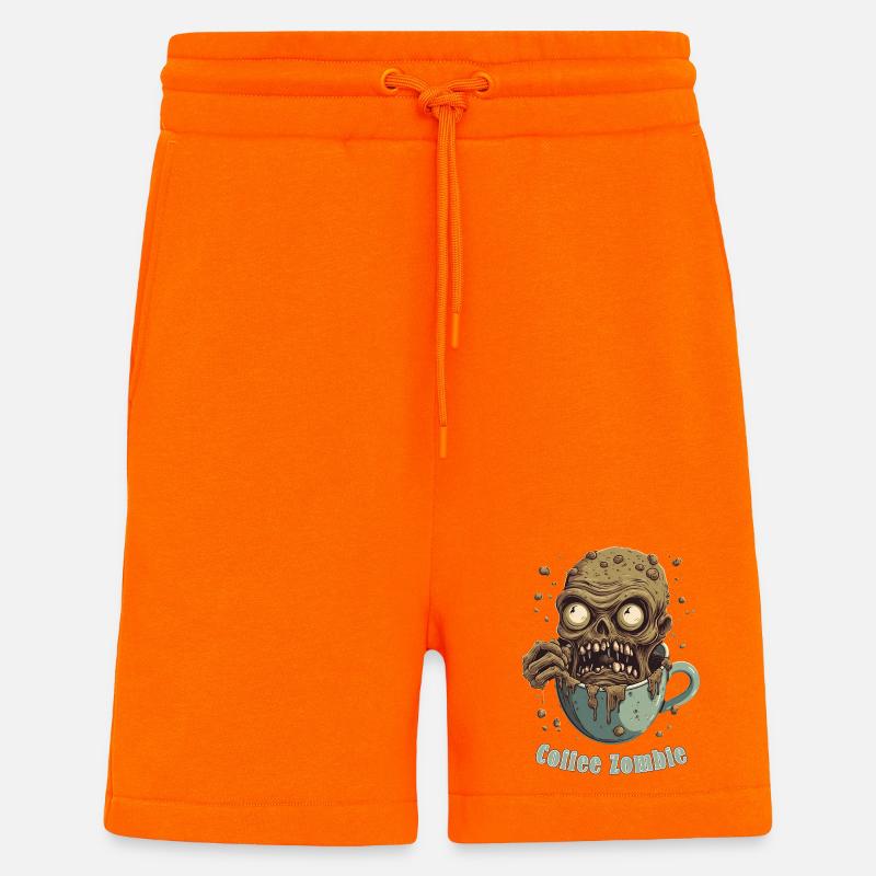 Kaffeemonster - Koffein Zombie - Morgenmuffel - Shorts - made by SPREAD - SUNSET ORANGE