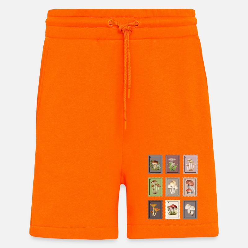 Conception des champignons - Short bio décontracté fabriqué en UE - SUNSET ORANGE