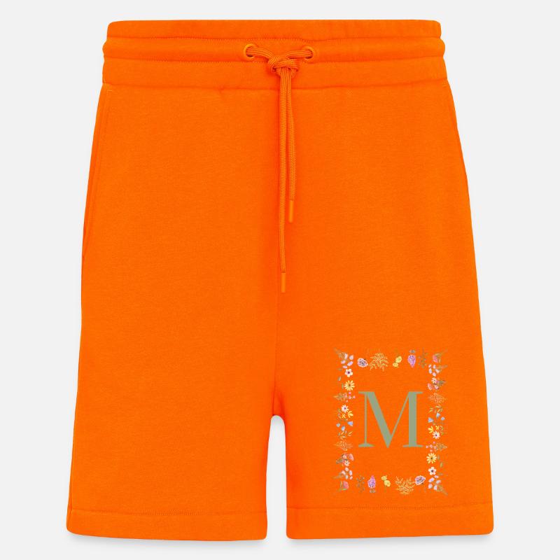 Initiale M Blumen Monogramm - Shorts - made by SPREAD - SUNSET ORANGE