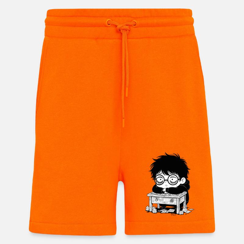 Studentischer Burnout-Büro – leerer Blick - Shorts - made by SPREAD - SUNSET ORANGE