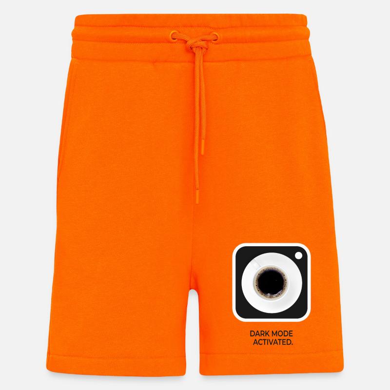 Dark Mode Activated Kaffee Nerd Spruch - Shorts - made by SPREAD - SUNSET ORANGE