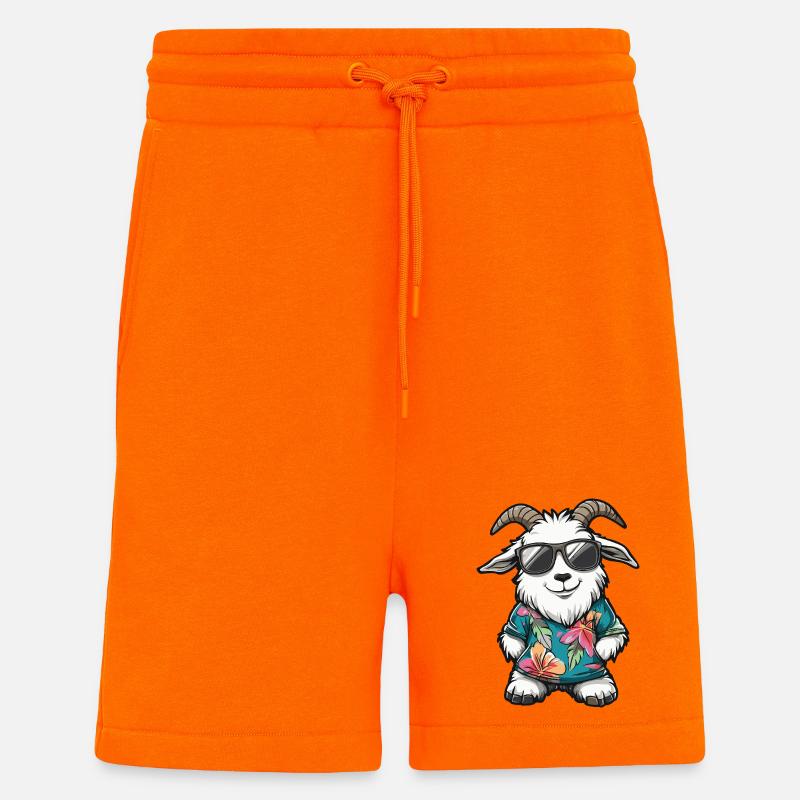 Bergziege Comic Urlaub - Shorts - made by SPREAD - SUNSET ORANGE