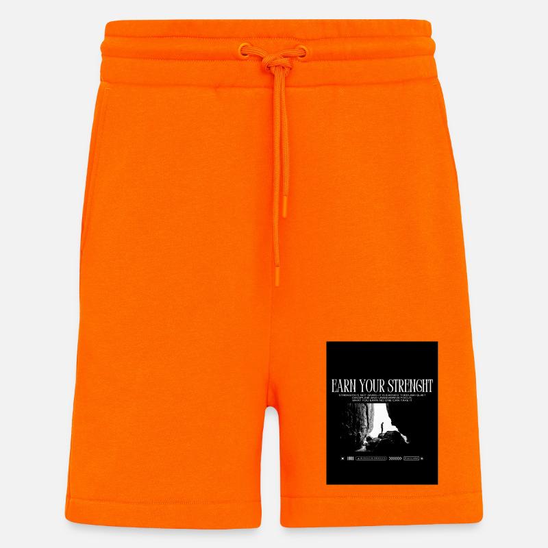 Black_White|Modern|Typographic|StreetwearTshirtpro - Short bio décontracté fabriqué en UE - SUNSET ORANGE