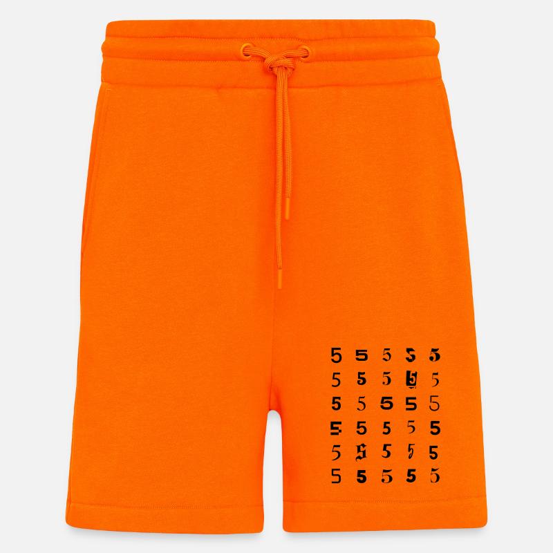 number 5 mosaic design  - Shorts - made by SPREAD - SUNSET ORANGE