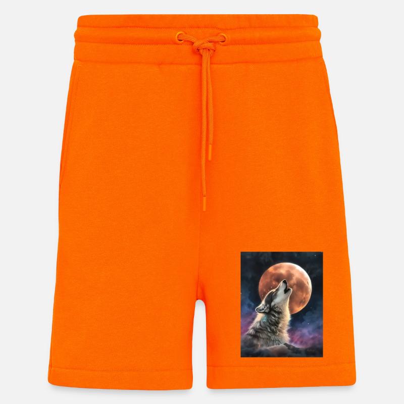 howling wolf - Shorts - made by SPREAD - SUNSET ORANGE
