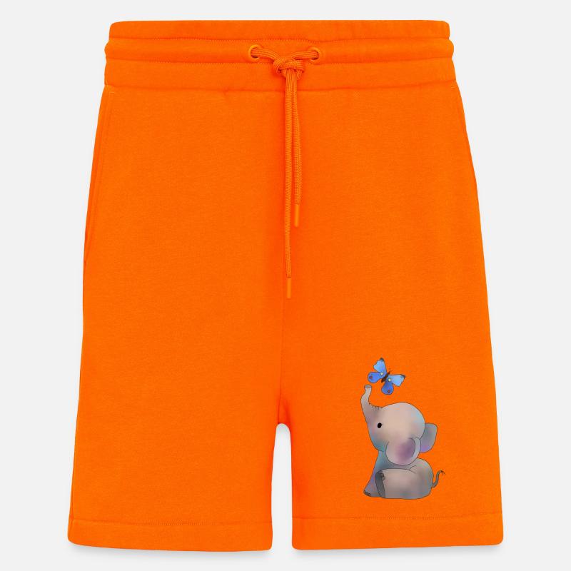 Elefant mit Schmetterling - Shorts - made by SPREAD - SUNSET ORANGE