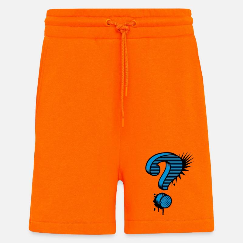 A question mark graffiti - Shorts - made by SPREAD - SUNSET ORANGE