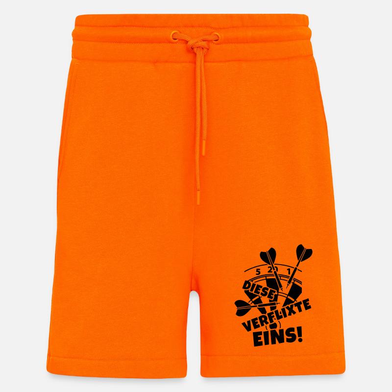 dart dartscheibe humor - Shorts - made by SPREAD - SUNSET ORANGE