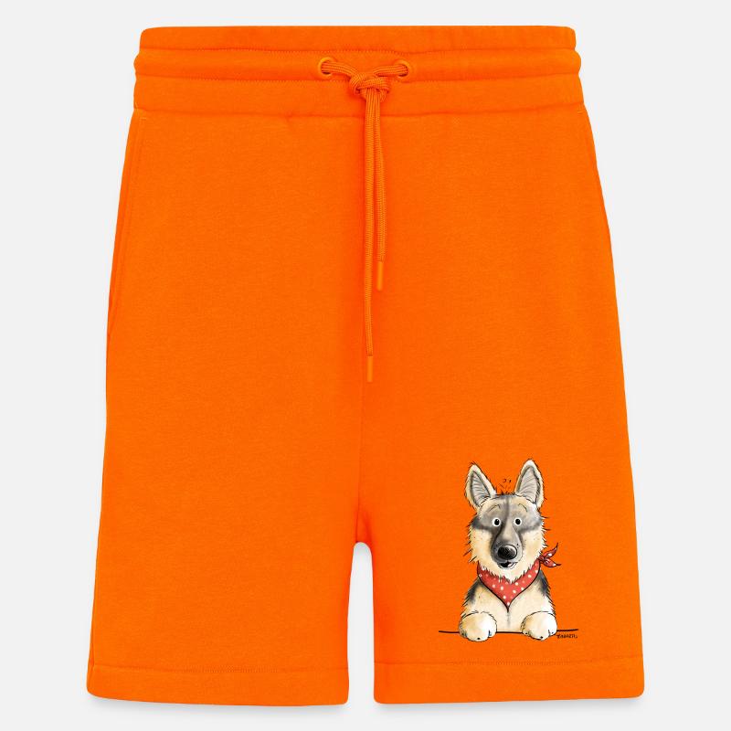 Lustiger Deutscher Schäferhund I Comic Geschenk - Shorts - made by SPREAD - SUNSET ORANGE
