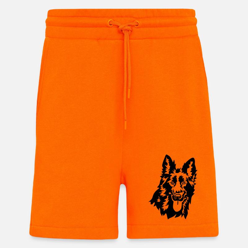 German shepherd head - Shorts - made by SPREAD - SUNSET ORANGE