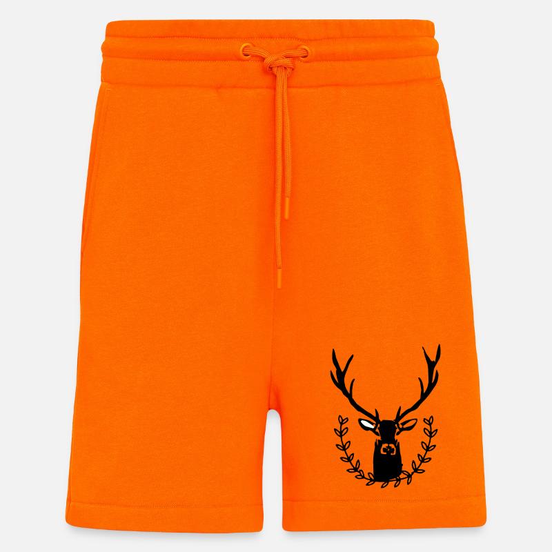 Hirsch mit Lorbeerkranz - Shorts - made by SPREAD - SUNSET ORANGE