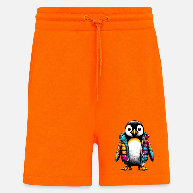 Penguin with jacket jacket - Shorts - made by SPREAD - SUNSET ORANGE