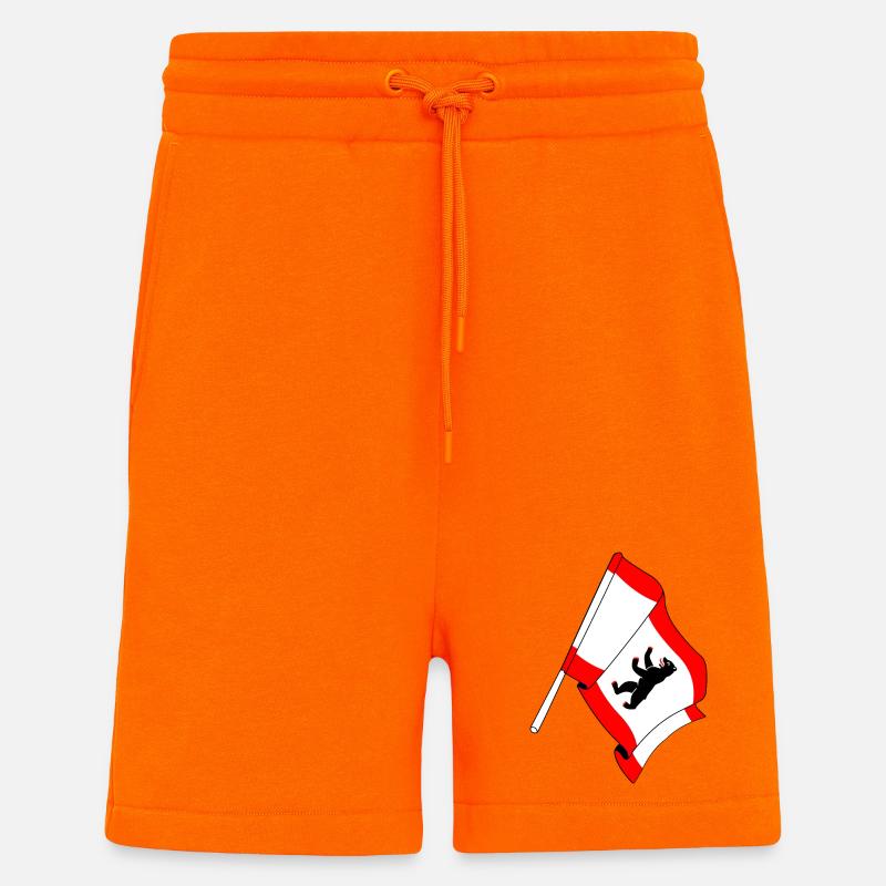 Drapeau Berlin - Short bio décontracté fabriqué en UE - SUNSET ORANGE