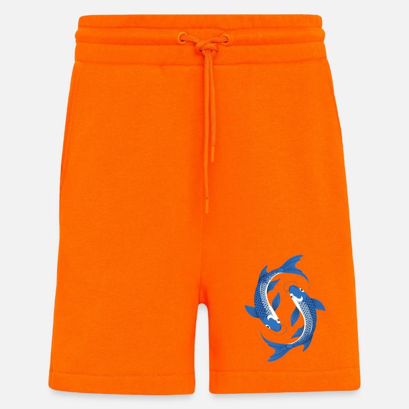 Blauer Koi Kreis Kunst - Shorts - made by SPREAD - SUNSET ORANGE