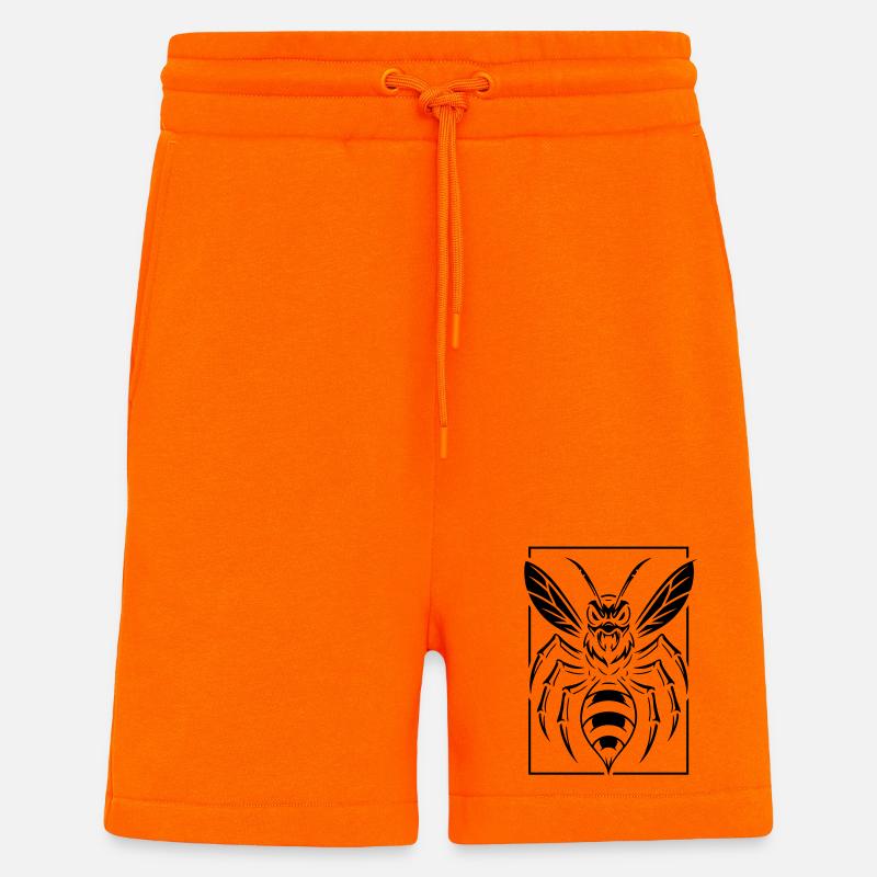 Guêpe stylisée - Short bio décontracté fabriqué en UE - SUNSET ORANGE