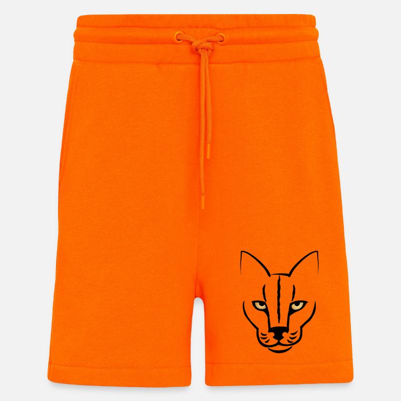 Le regard du chat - Short bio décontracté fabriqué en UE - SUNSET ORANGE