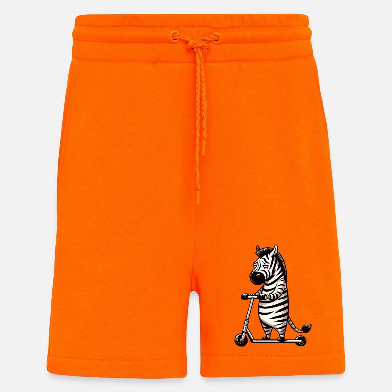 Witziges Zebra Roller Scooter Langeweile Cartoon - Shorts - made by SPREAD - SUNSET ORANGE