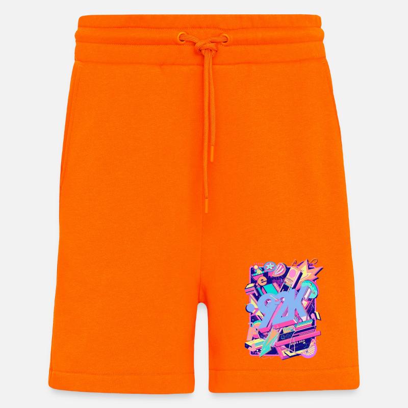 Neon 90er Retro Teaser Y2K - Shorts - made by SPREAD - SUNSET ORANGE