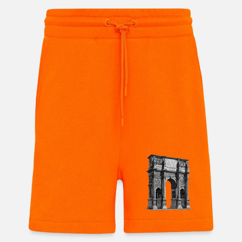Arc de triomphe romain – Gravure antique - Short bio décontracté fabriqué en UE - SUNSET ORANGE