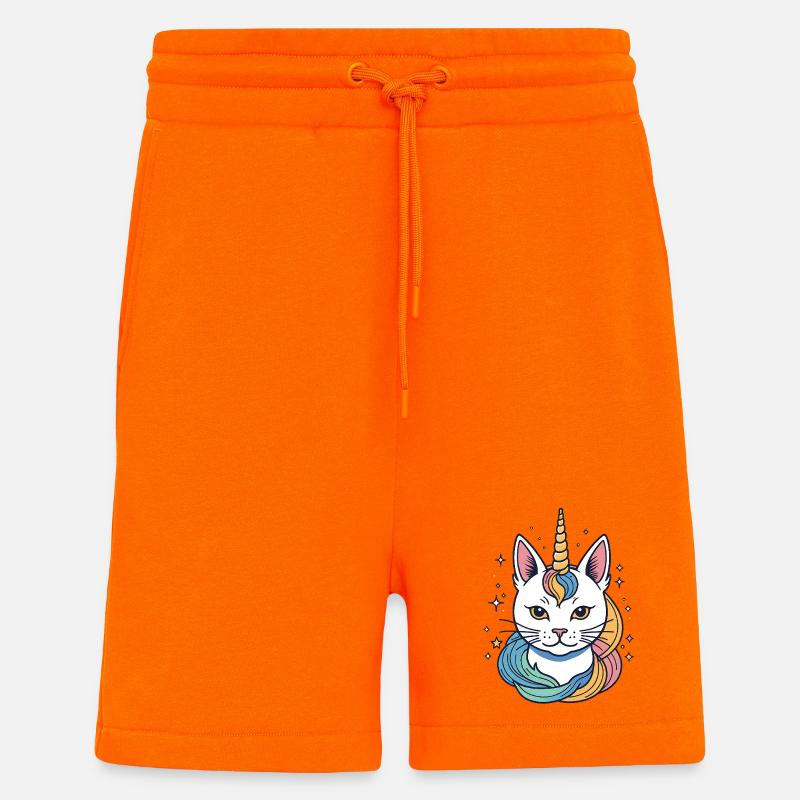 Regenbogen Einhorn Katze - Shorts - made by SPREAD - SUNSET ORANGE