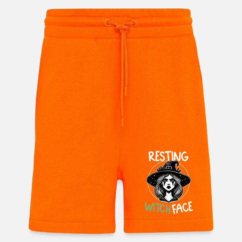 Witch Face at Rest Illustration - Shorts - made by SPREAD - SUNSET ORANGE