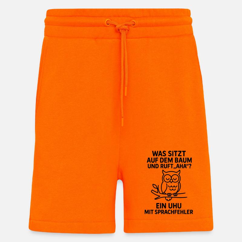 Eagle Owl Speech Error Joke - Shorts - made by SPREAD - SUNSET ORANGE
