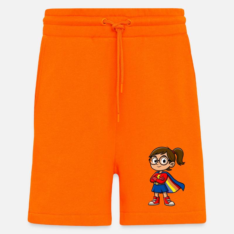 Kleine Superheldin mit Brille - Shorts - made by SPREAD - SUNSET ORANGE