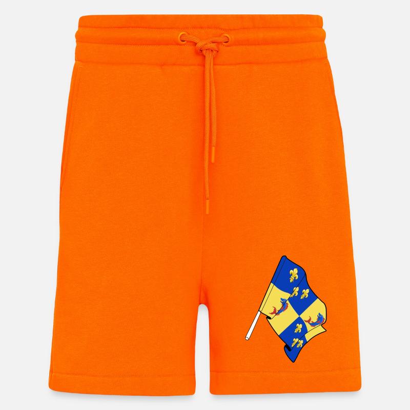 Drapeau du Dauphiné - Short bio décontracté fabriqué en UE - SUNSET ORANGE