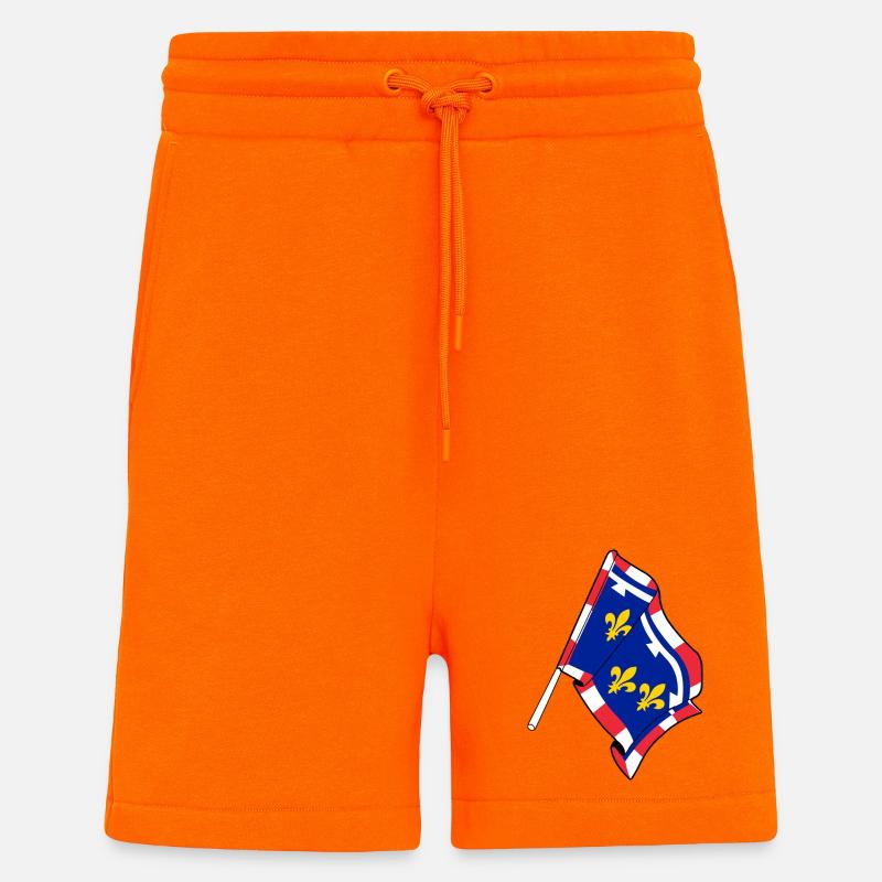 Drapeau du Centre-Val de la Loire - Short bio décontracté fabriqué en UE - SUNSET ORANGE