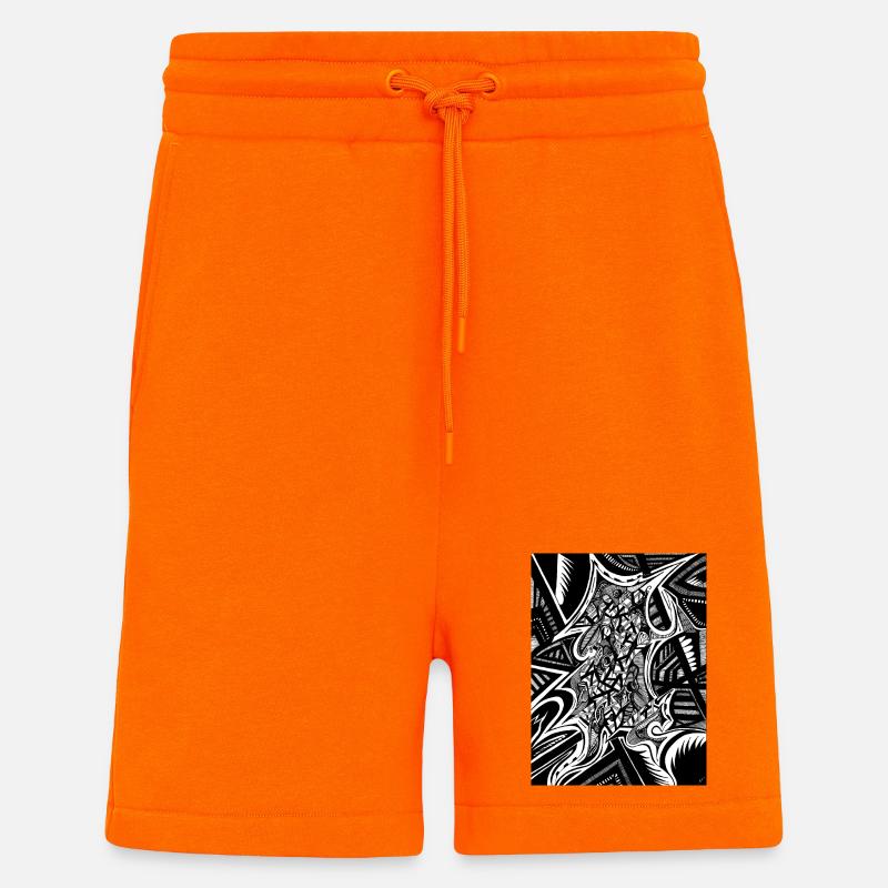 Schwarz-Weiß abstraktes Design Nr. 1 - Shorts - made by SPREAD - SUNSET ORANGE