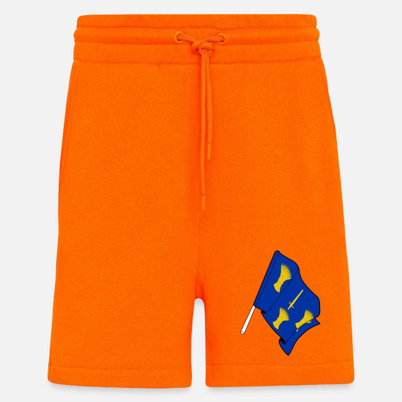 Drapeau du Cheshire - Short bio décontracté fabriqué en UE - SUNSET ORANGE