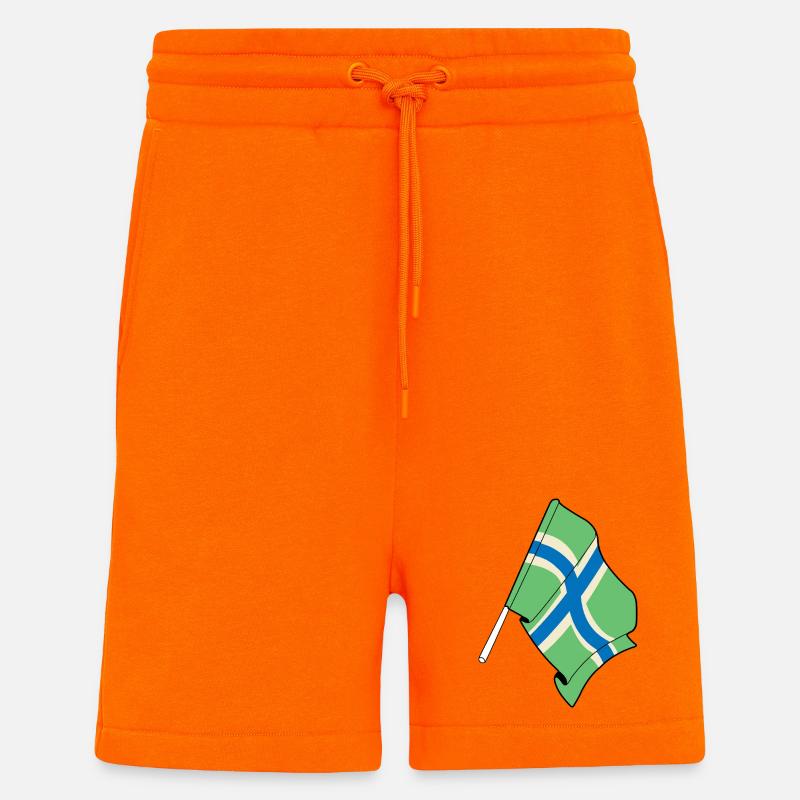 Drapeau du Gloucestershire - Short bio décontracté fabriqué en UE - SUNSET ORANGE